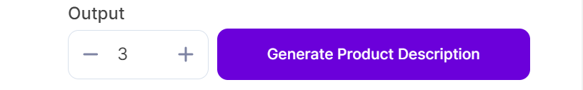 Output tool - product description generator